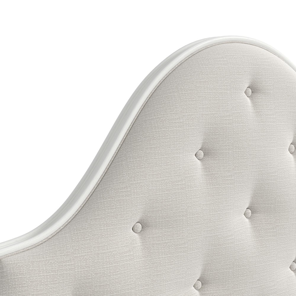 Joe Updated Traditional White Wood Tufted Bed - Queen|