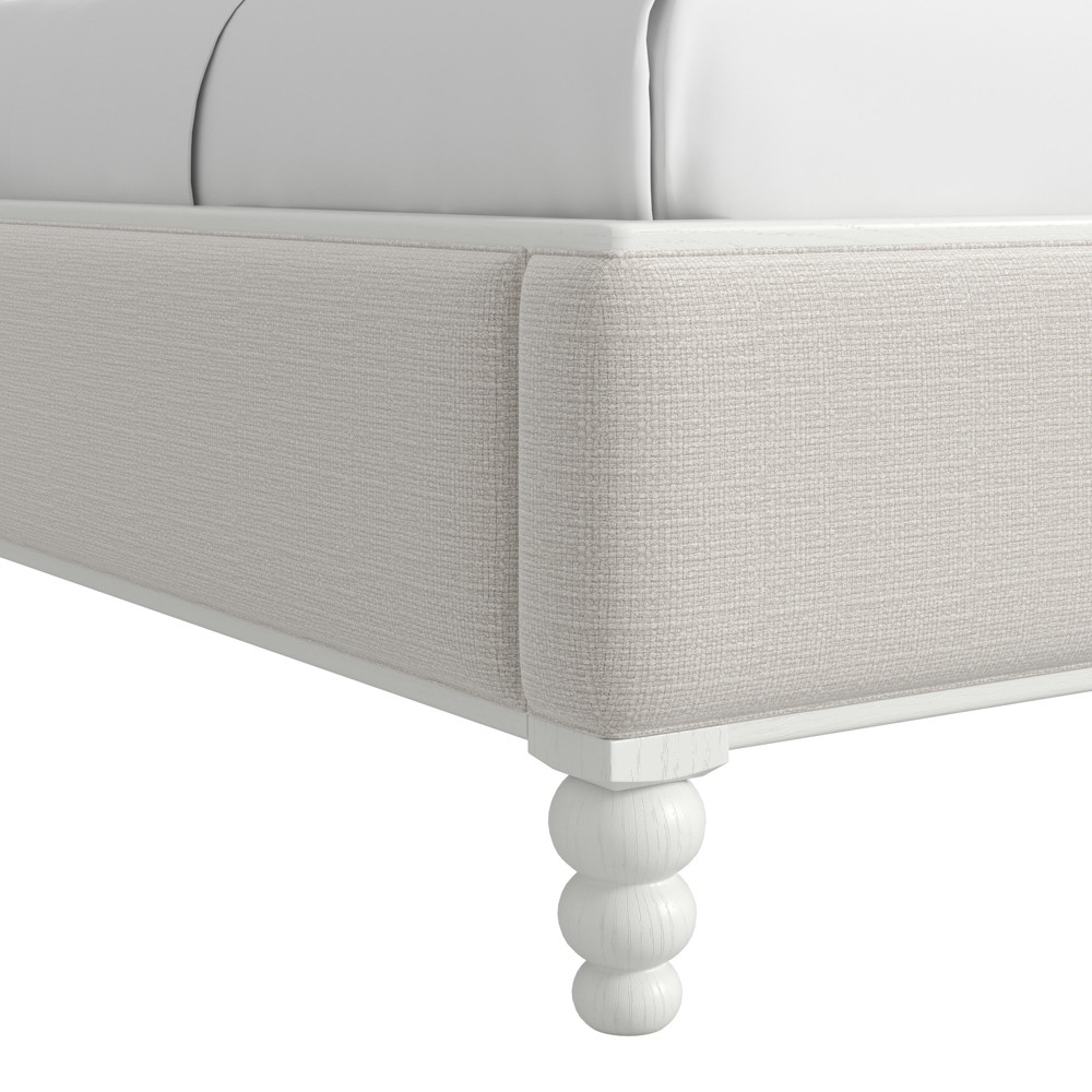 Joe Updated Traditional White Wood Tufted Bed - Queen|