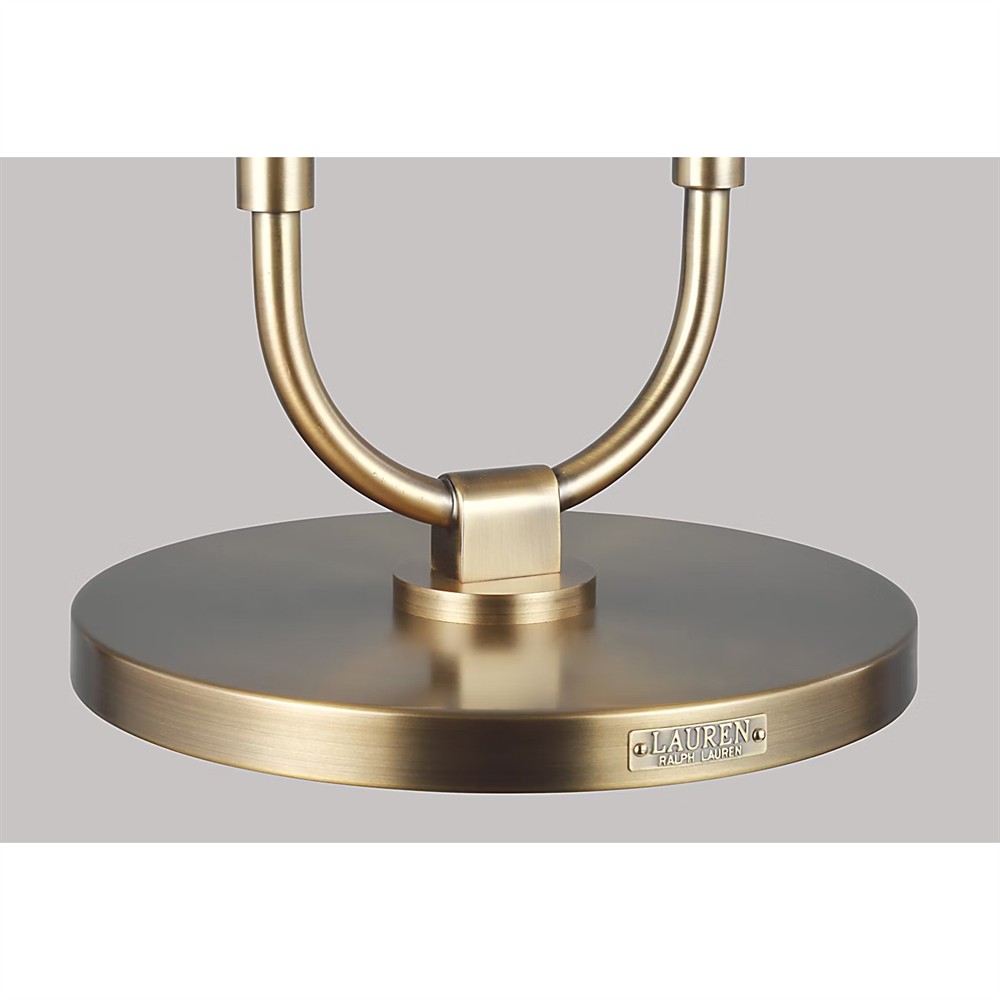 Katie Updated Traditional White Linen Shade Leather Brass Table Lamp|