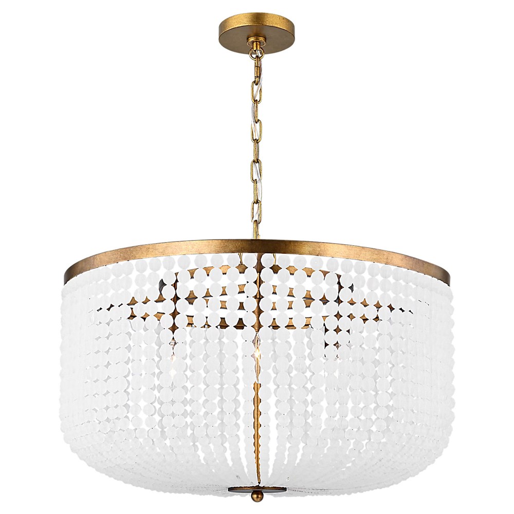 Bellecour Traditional Frosted Acrylic Beads Vintage Gild Chandelier - 24"|