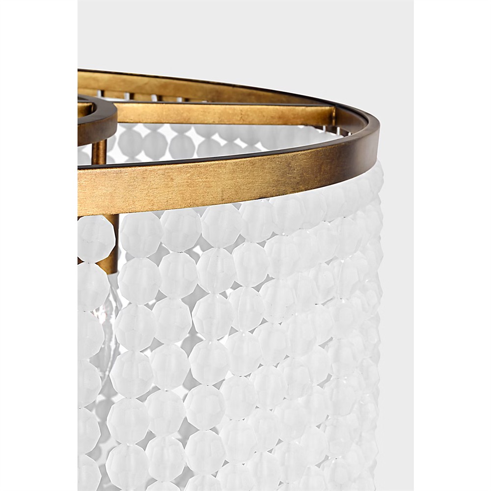 Bellecour Traditional Frosted Acrylic Beads Vintage Gild Chandelier - 24"|