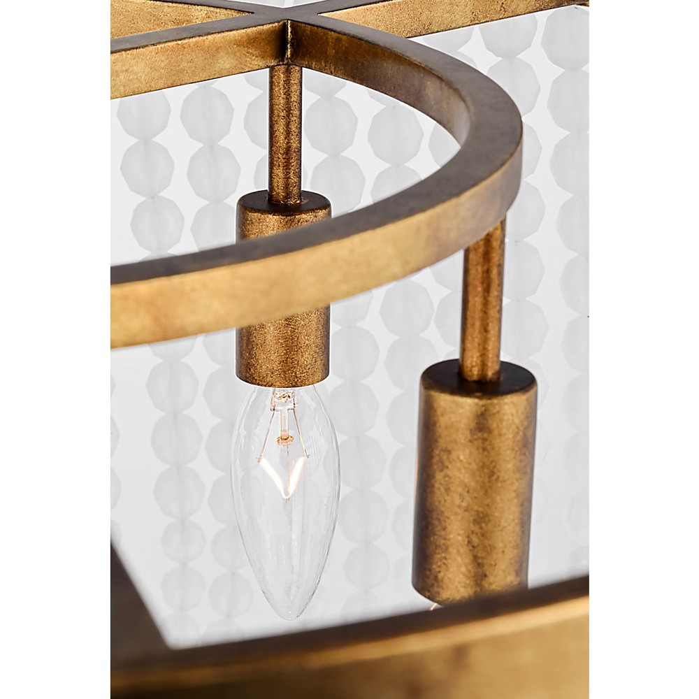 Bellecour Traditional Frosted Acrylic Beads Vintage Gild Chandelier - 24"|