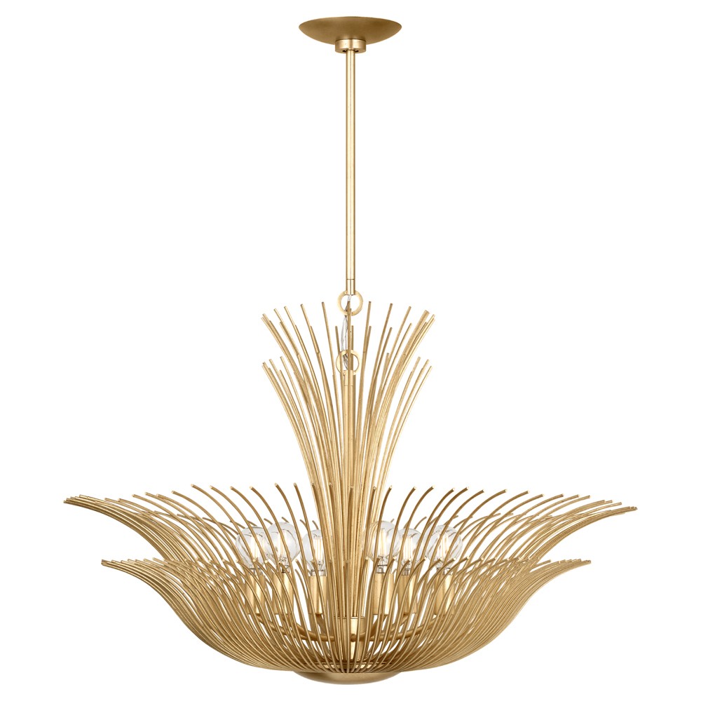 Dorelle French Country Gild Fluted Brass Chandelier - 28"|