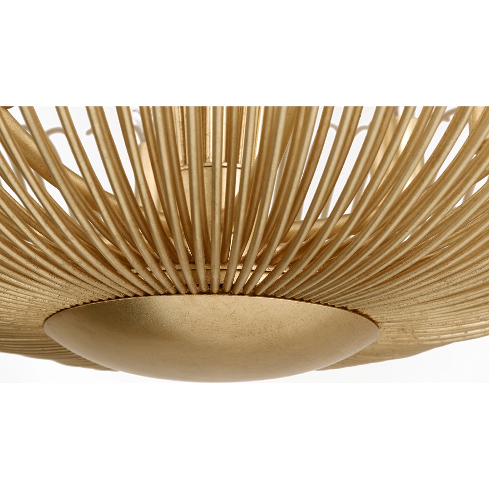 Dorelle French Country Gild Fluted Brass Chandelier - 28"|