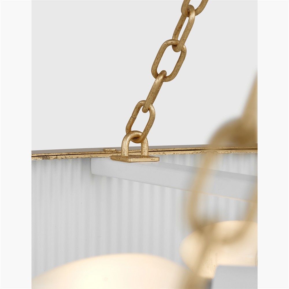 Ritz Traditional Drum Silk Screen Gild Chandelier - 27"|