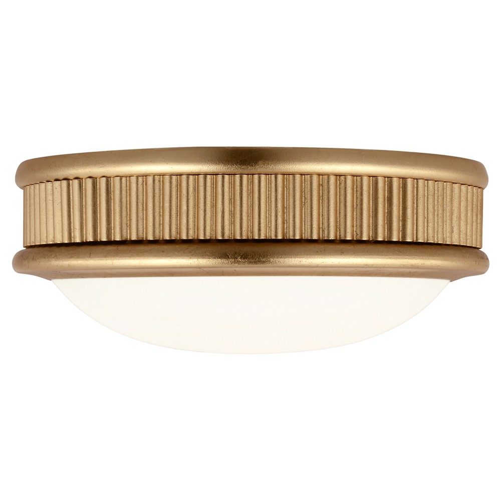 Ritz Traditional Drum Silk Screen Gild Flush Mount - 8"|