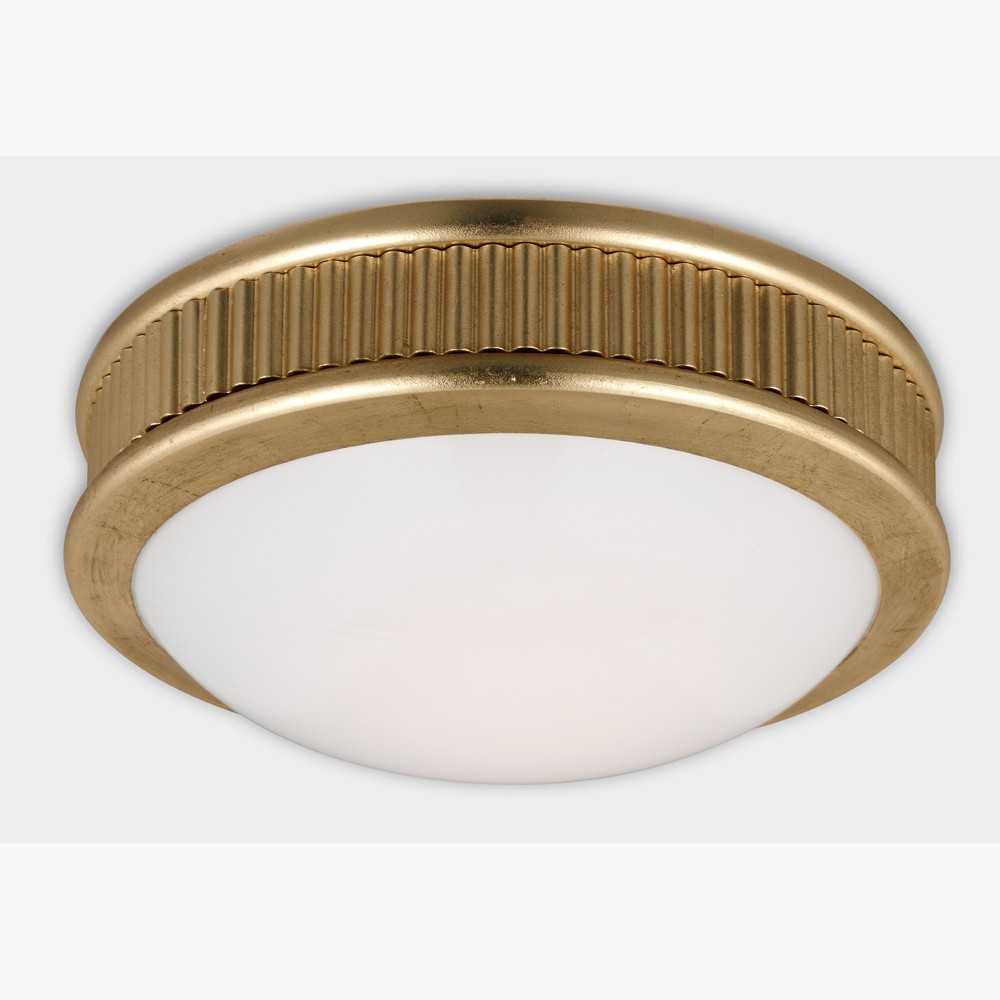 Ritz Traditional Drum Silk Screen Gild Flush Mount - 8"|