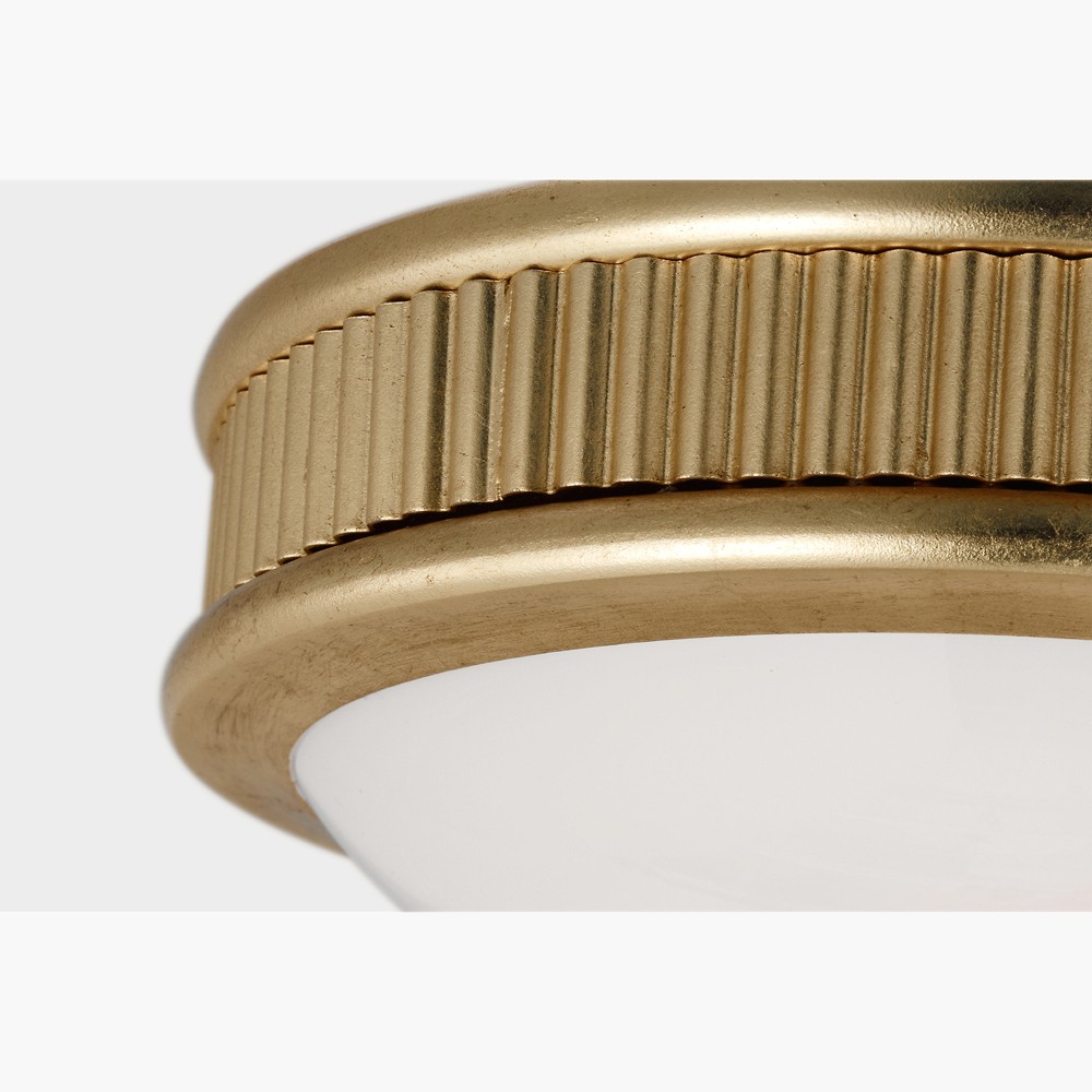 Ritz Traditional Drum Silk Screen Gild Flush Mount - 8"|