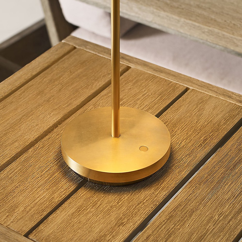 Tepa Modern Classic Natural Brass Rechargeable Outdoor Table Lamp|