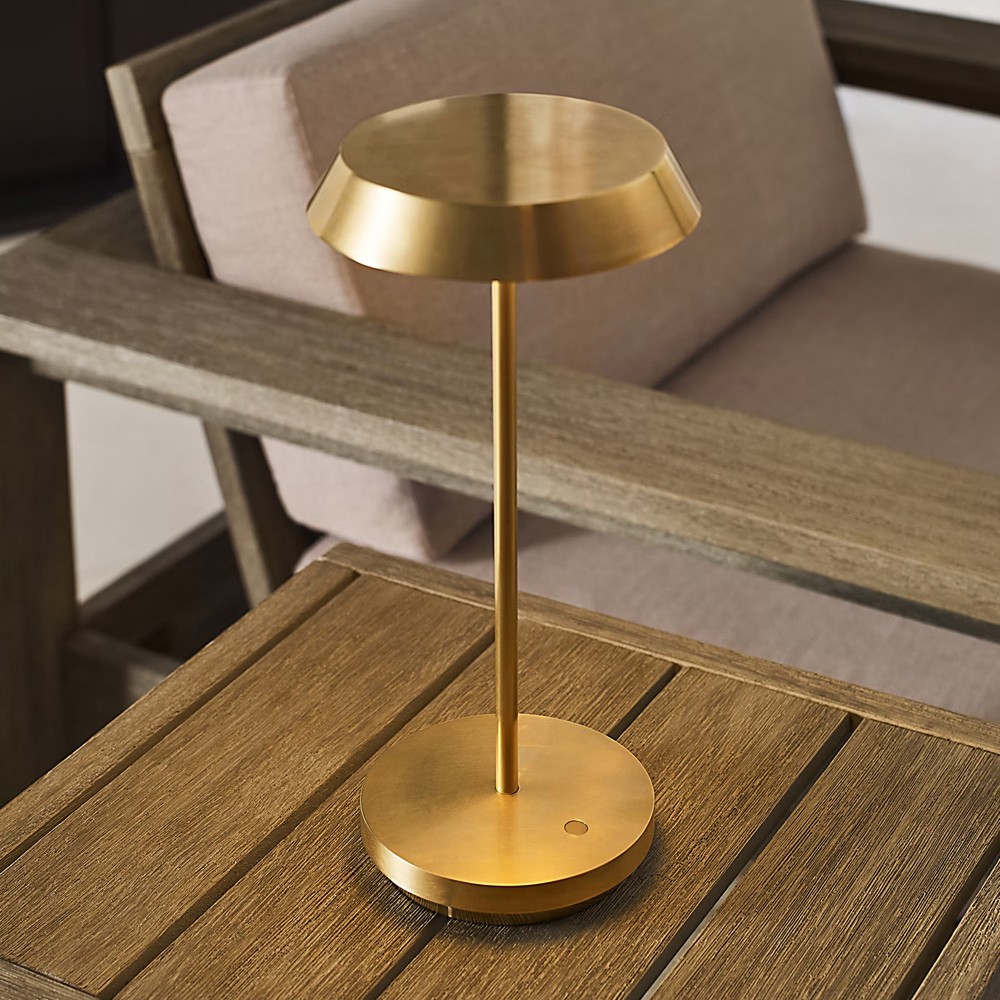 Tepa Modern Classic Natural Brass Rechargeable Outdoor Table Lamp|