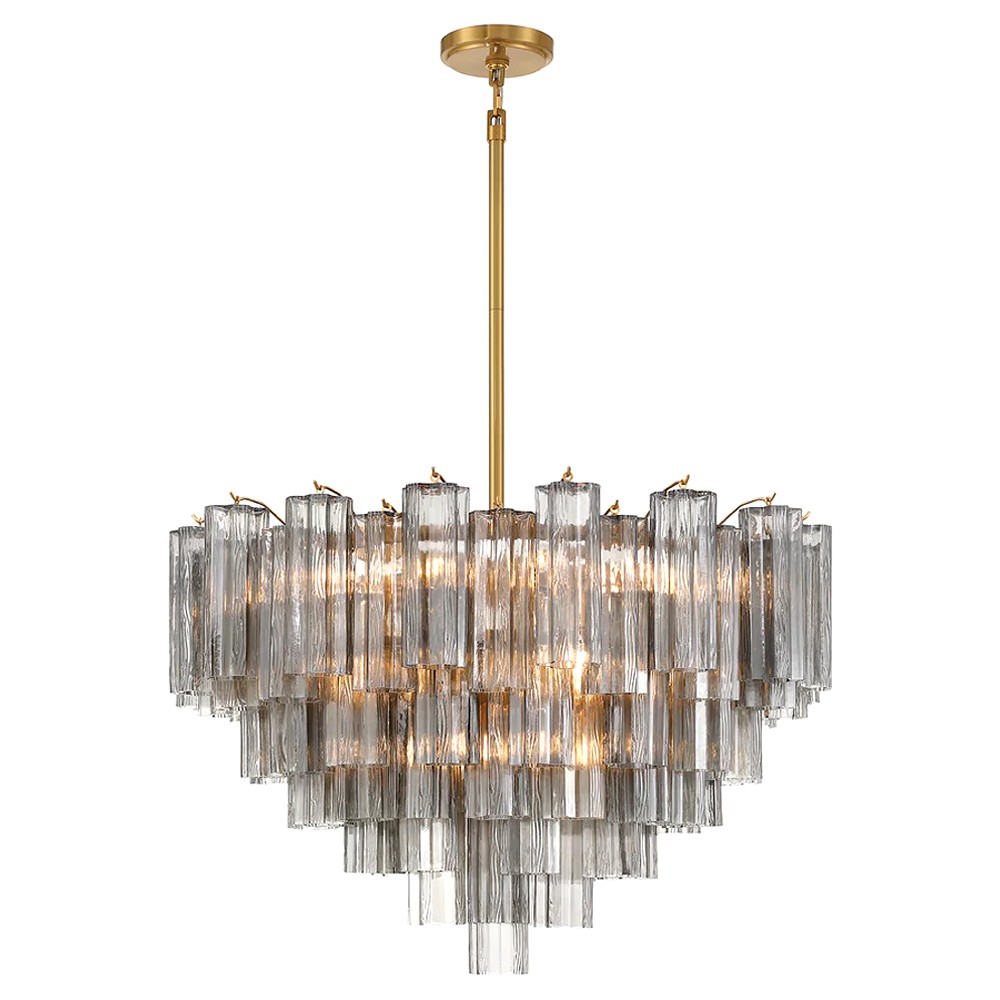 Corin Updated Traditional Smoke Glass 16 Light Chandelier|