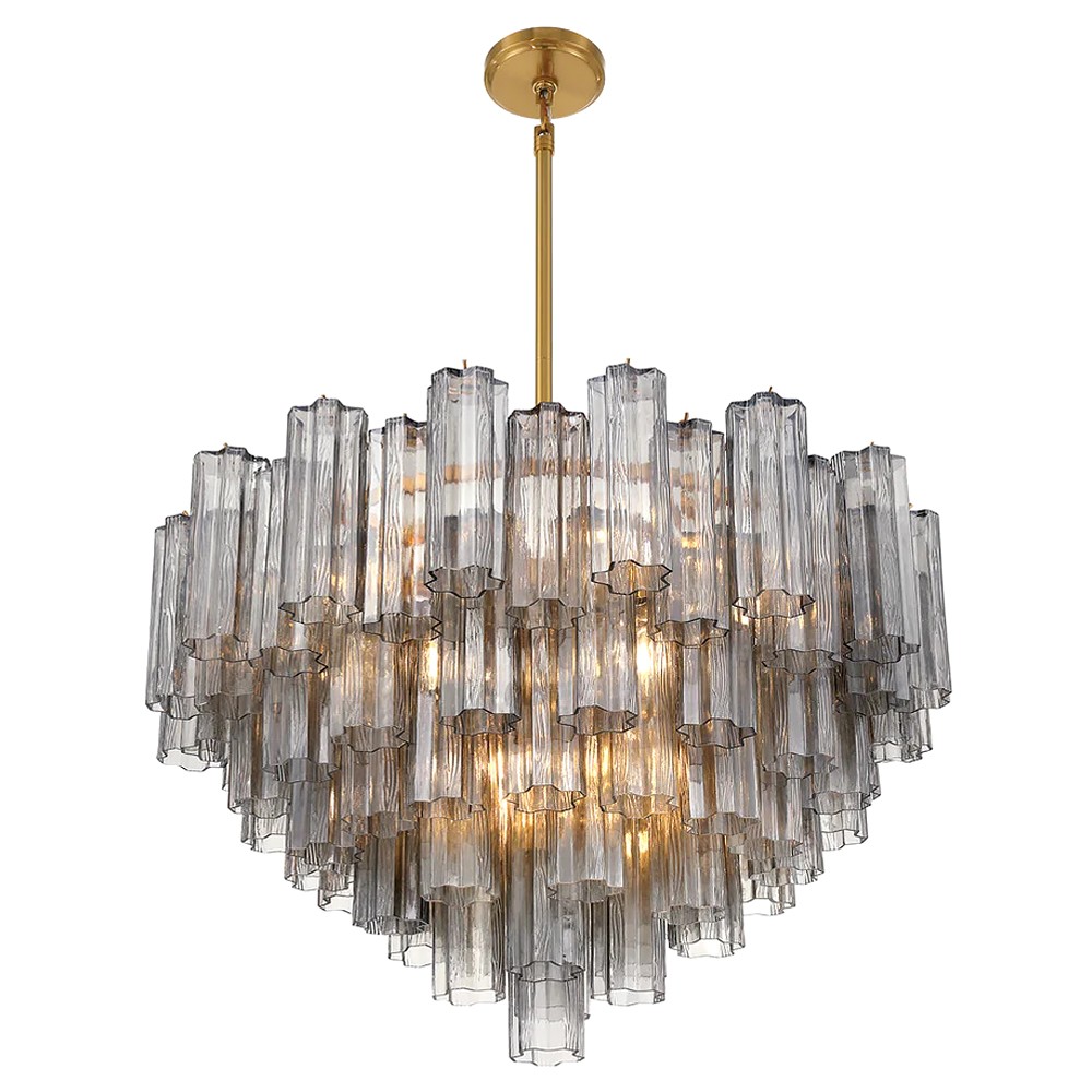Corin Updated Traditional Smoke Glass 16 Light Chandelier|