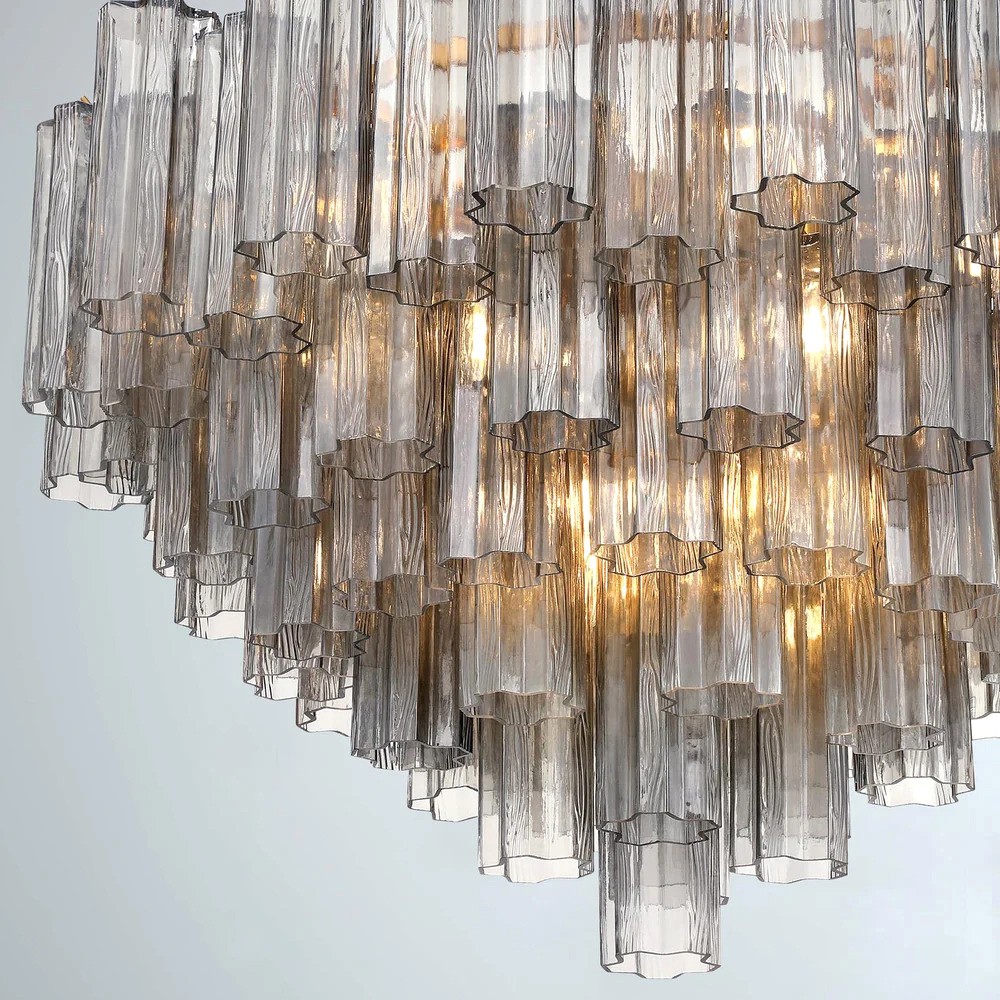Corin Updated Traditional Smoke Glass 16 Light Chandelier|