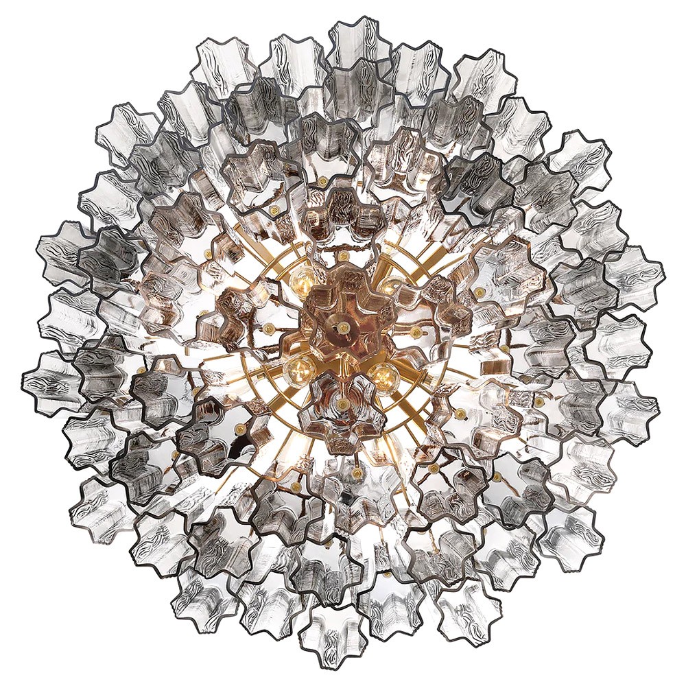 Corin Updated Traditional Smoke Glass 12 Light Chandelier|