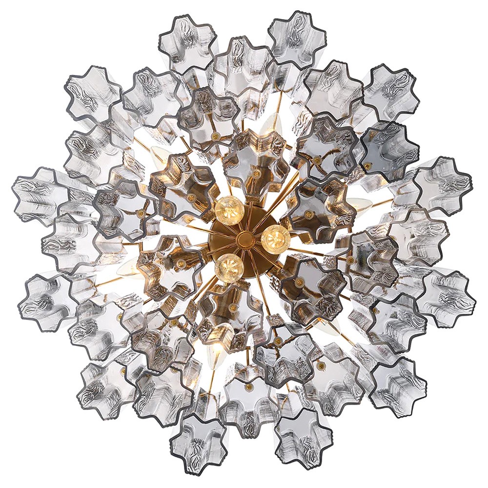 Corin Updated Traditional Smoke Glass 9 Light Chandelier|