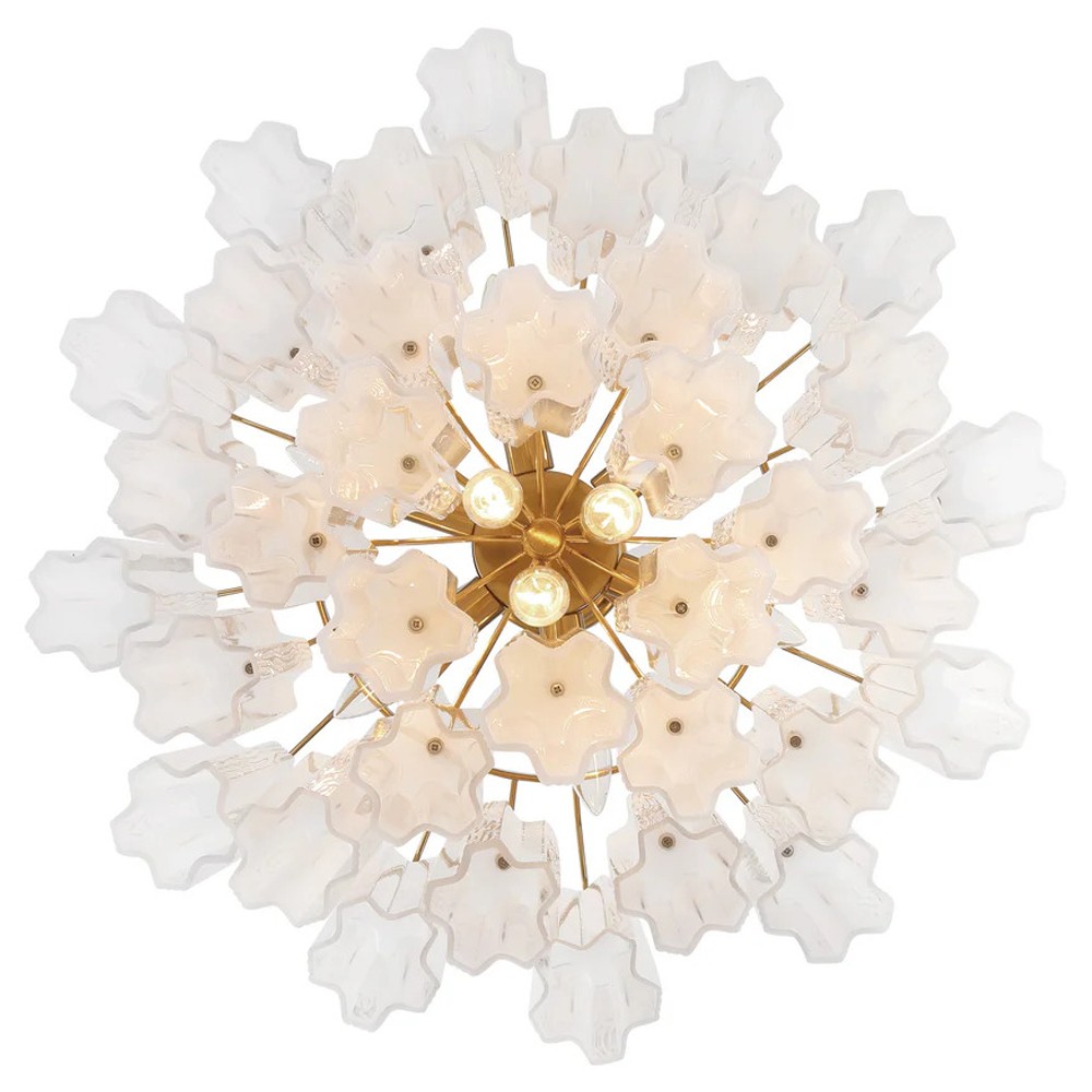 Corin Updated Traditional White Glass 9 Light Chandelier|