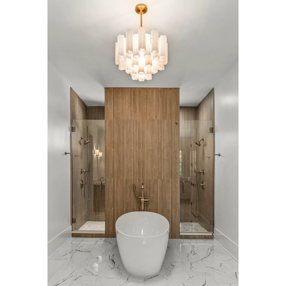 Corin Updated Traditional White Glass 9 Light Chandelier|