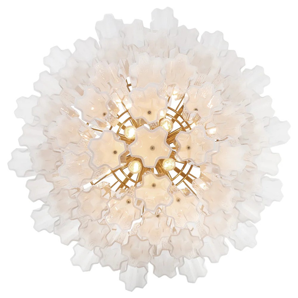 Corin Updated Traditional White Glass 12 Light Chandelier|