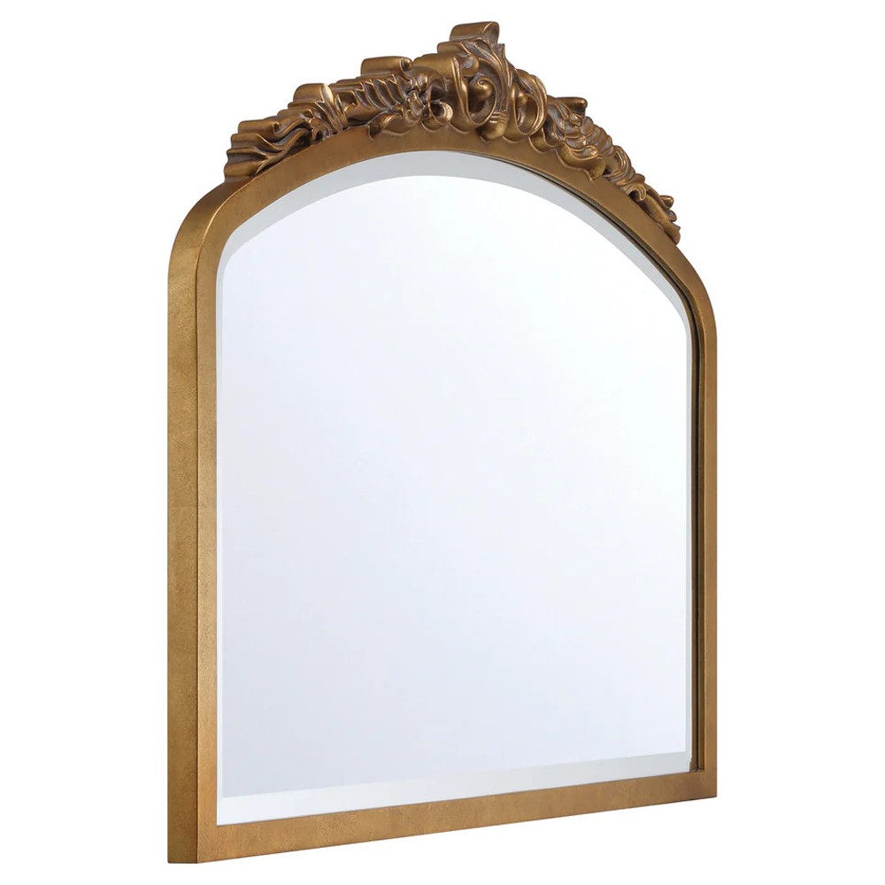 Ardelle Traditional Burnished Brass Arched Wall Mirror|