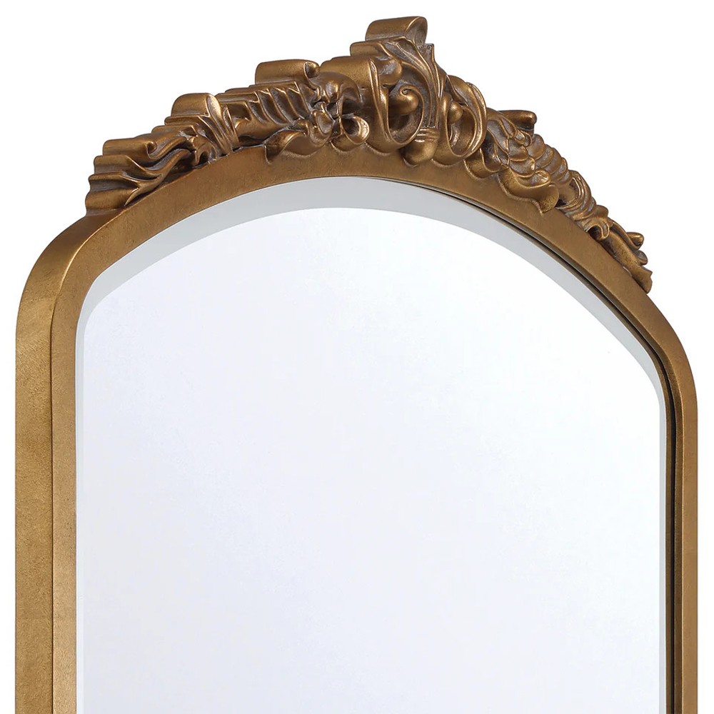 Ardelle Traditional Burnished Brass Arched Wall Mirror|
