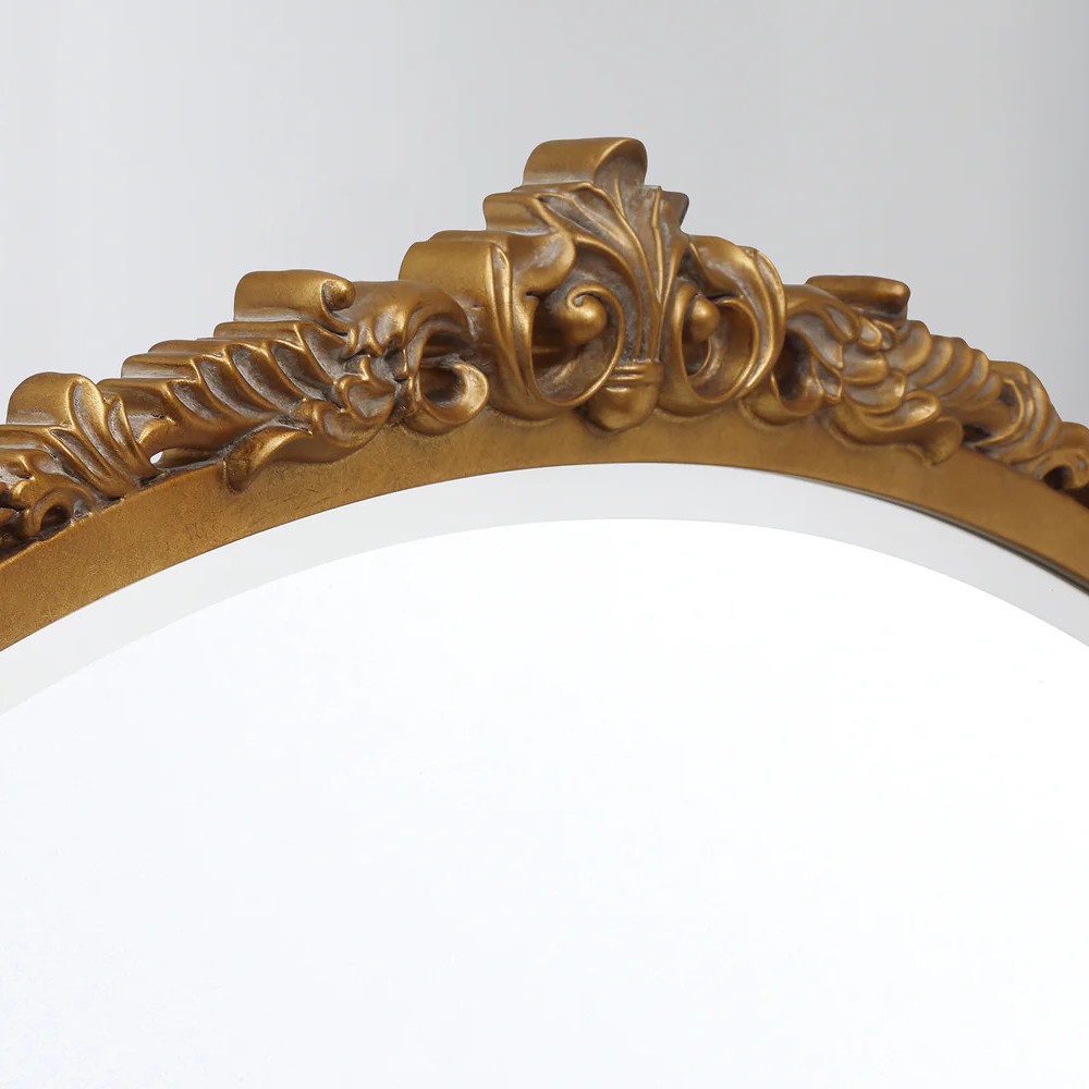 Ardelle Traditional Burnished Brass Arched Wall Mirror|