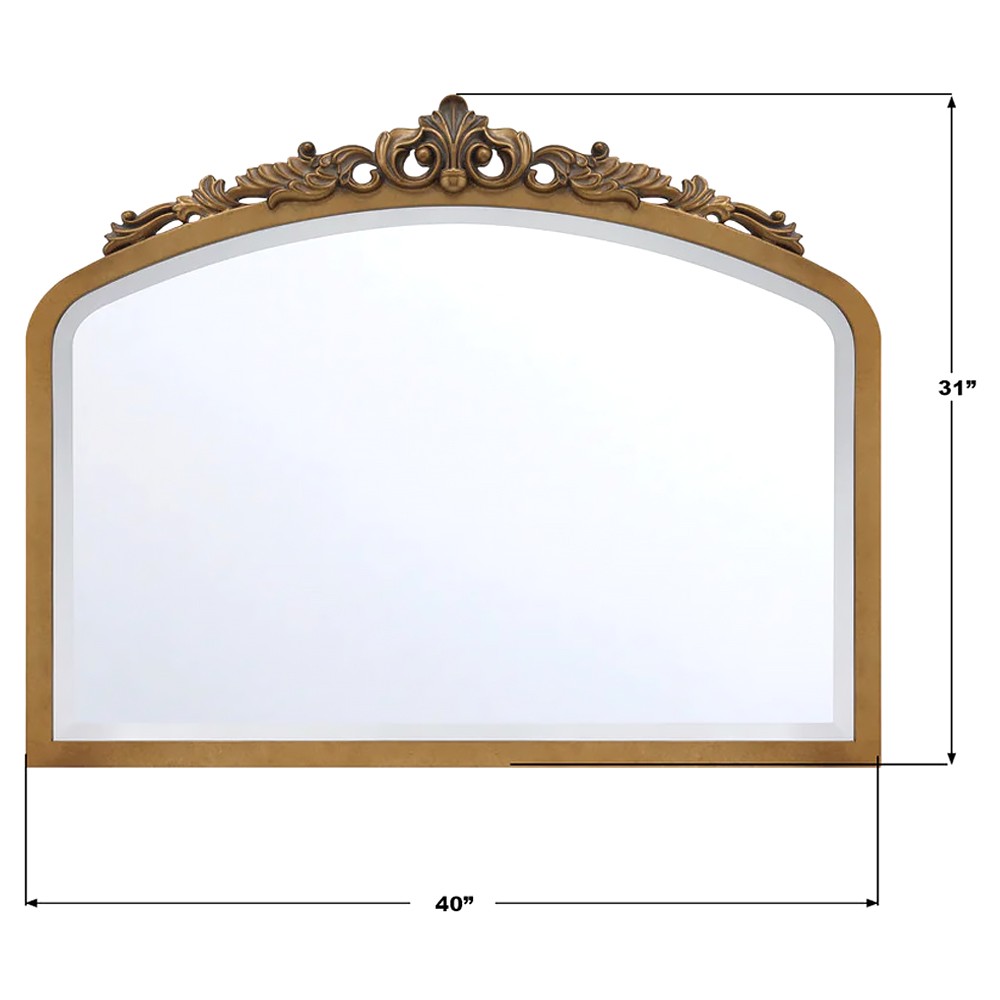 Ardelle Traditional Burnished Brass Arched Wall Mirror|