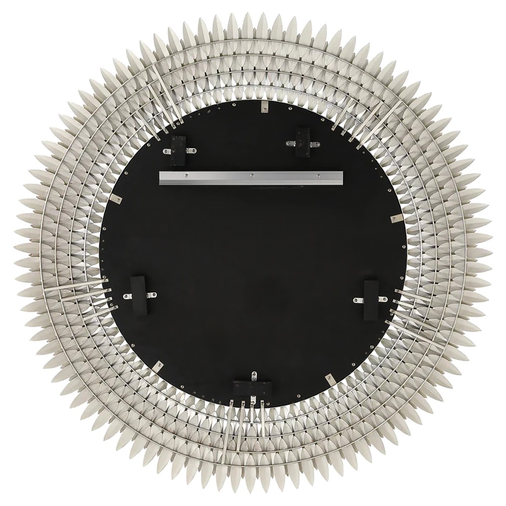 Liora Traditional Antique Silver Sunburst Round Wall Mirror|