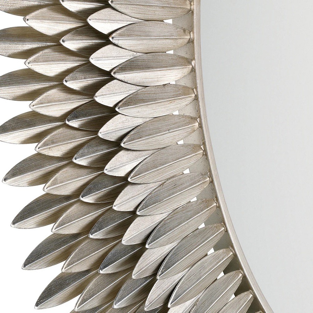 Liora Traditional Antique Silver Sunburst Round Wall Mirror|