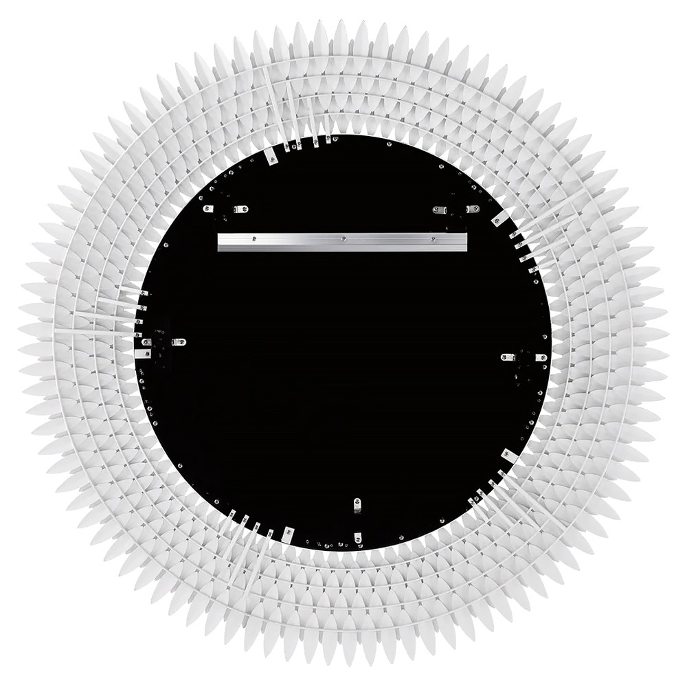 Liora Traditional Matte White Sunburst Round Wall Mirror|