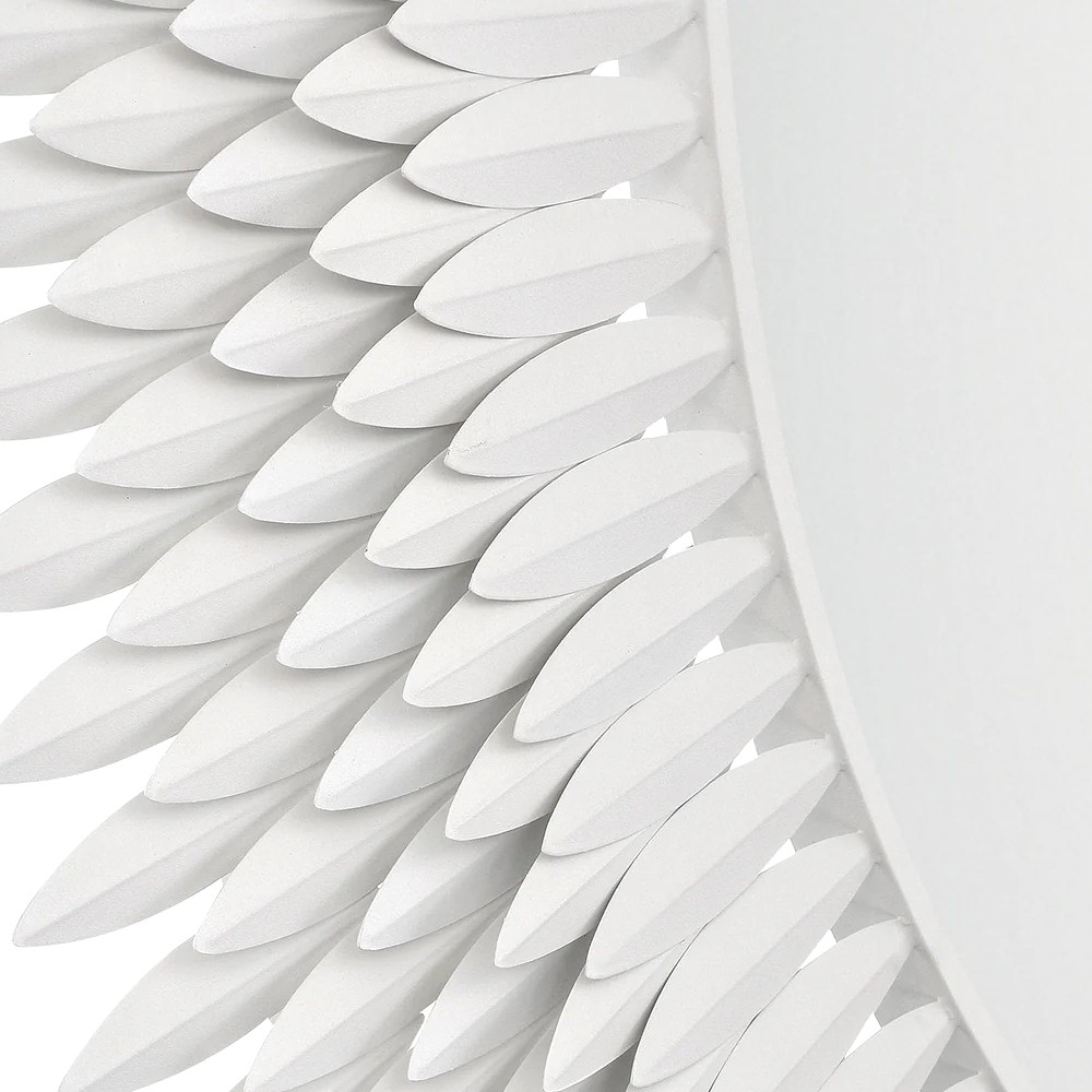 Liora Traditional Matte White Sunburst Round Wall Mirror|