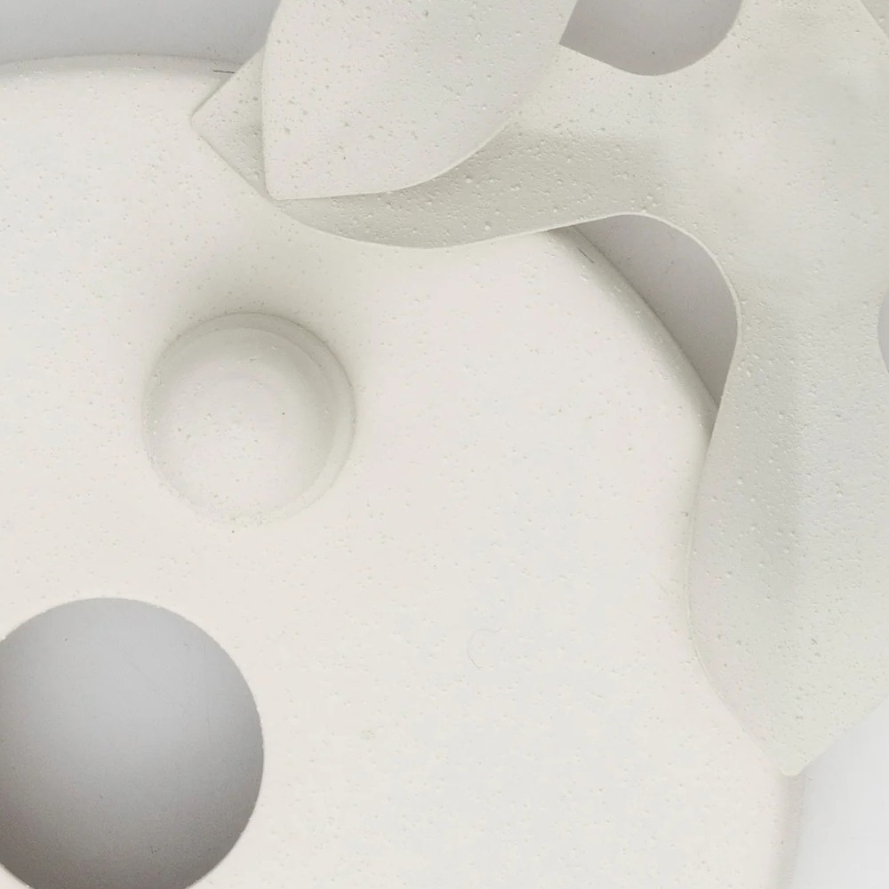 Liora Updated Traditional Matte White Leaf Light Semi Flush Mount|