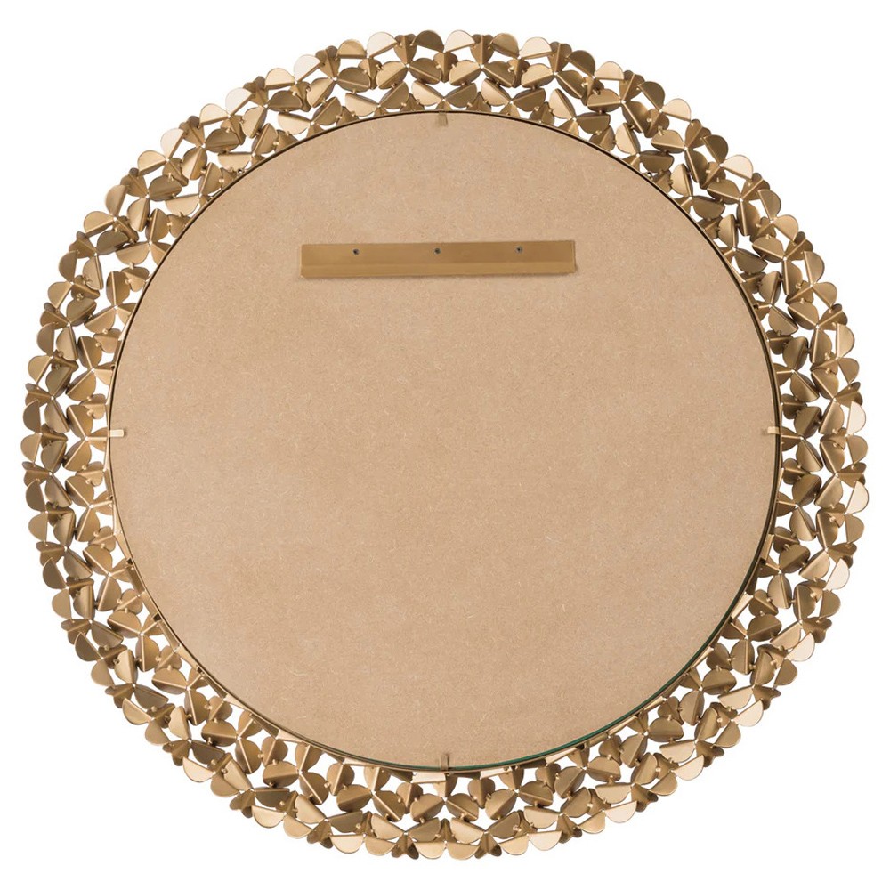Codara Updated Traditional Gold Leaf Round Wall Mirror|