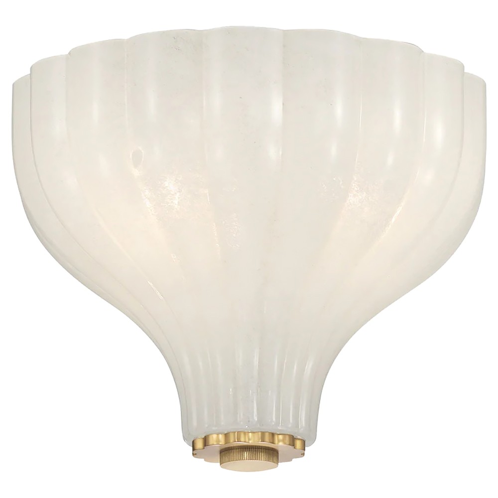 Leland Updated Traditional Fluted White Glass Semi Flush Mount|