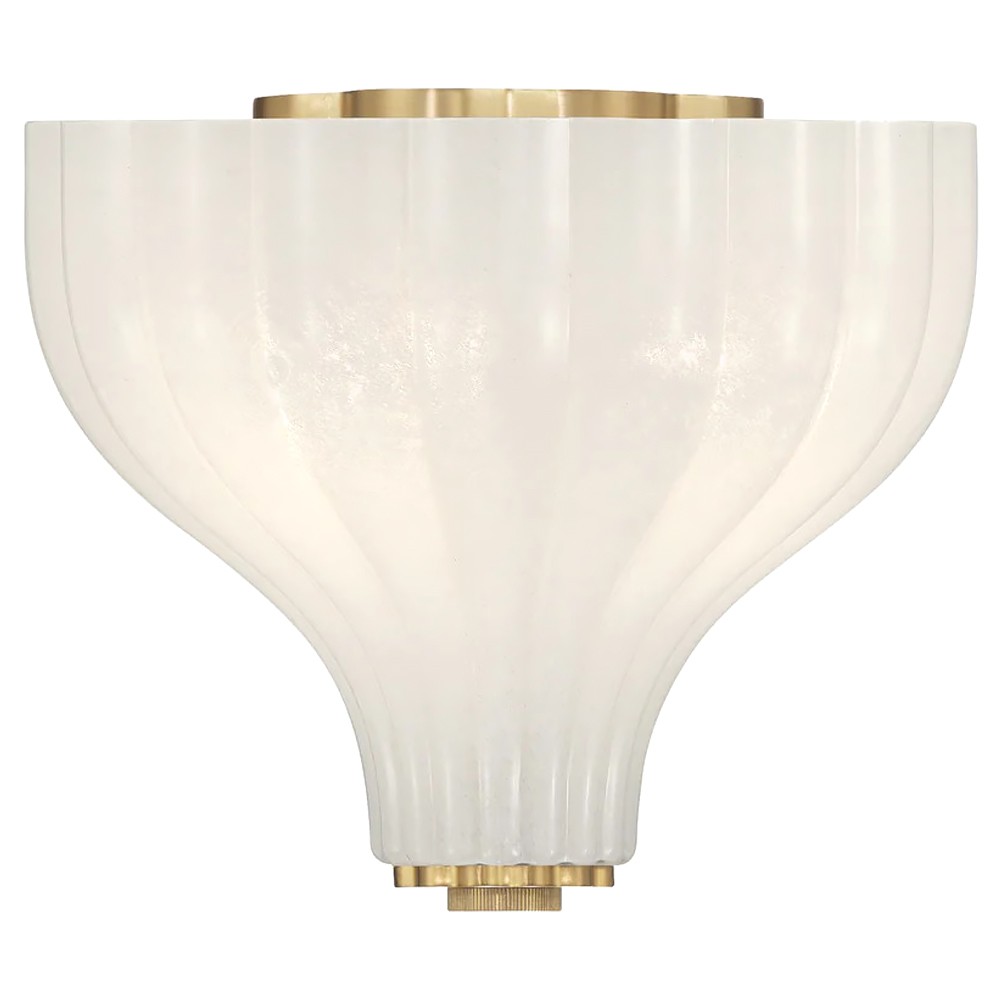 Leland Updated Traditional Fluted White Glass Semi Flush Mount|