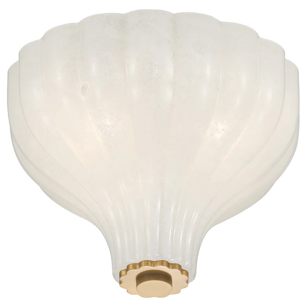 Leland Updated Traditional Fluted White Glass Semi Flush Mount|