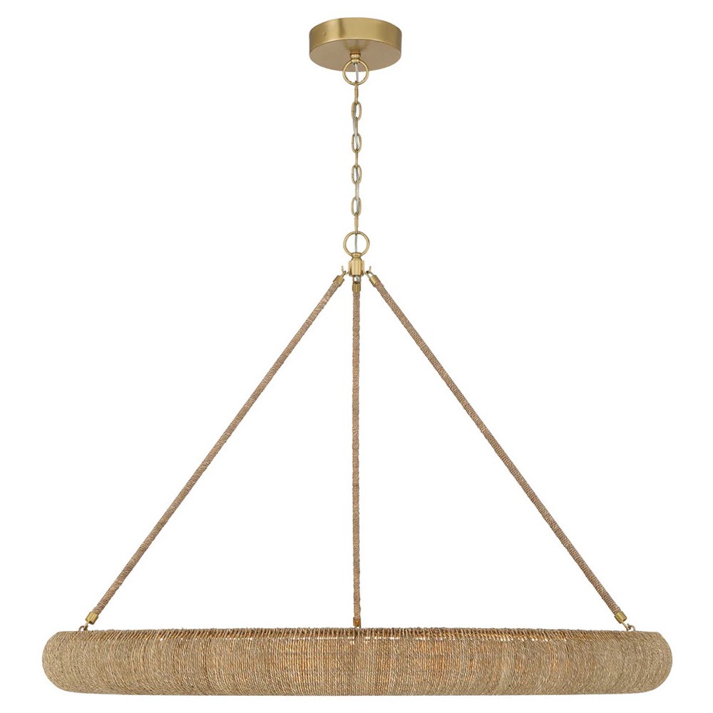 Harlowe Coastal Natural Woven Lake Grass Ring Chandelier|