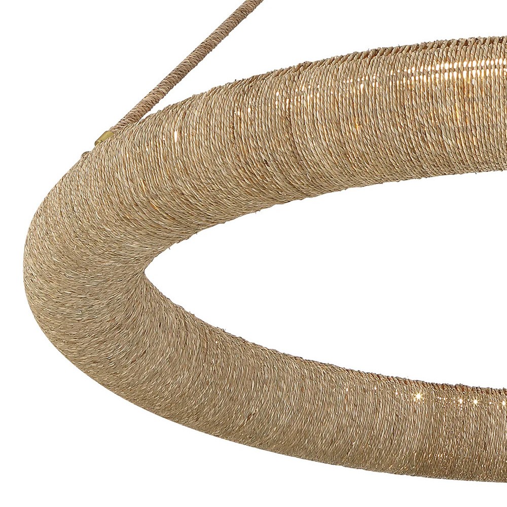 Harlowe Coastal Natural Woven Lake Grass Ring Chandelier|