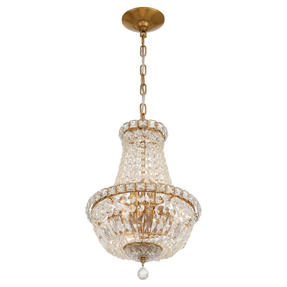 Amira Updated Traditional Aged Brass Crystal 5 Light Chandelier|