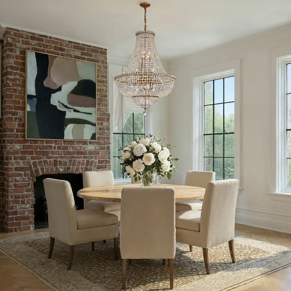 Amira Updated Traditional Aged Brass Crystal 15 Light Chandelier|