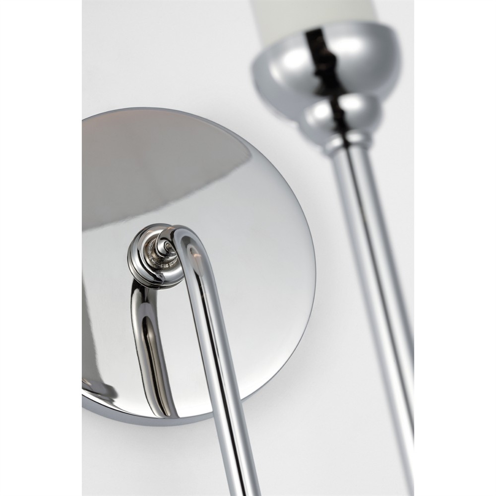 Visual Comfort Ingela White Silk Pleated Polished Nickel Single Armed Sconce|