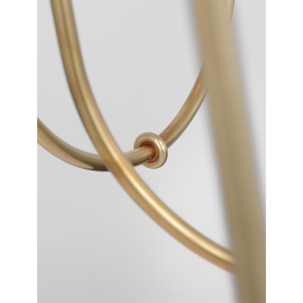 Visual Comfort Ingela White Silk Pleated Antique Brass Shaded Chandelier|