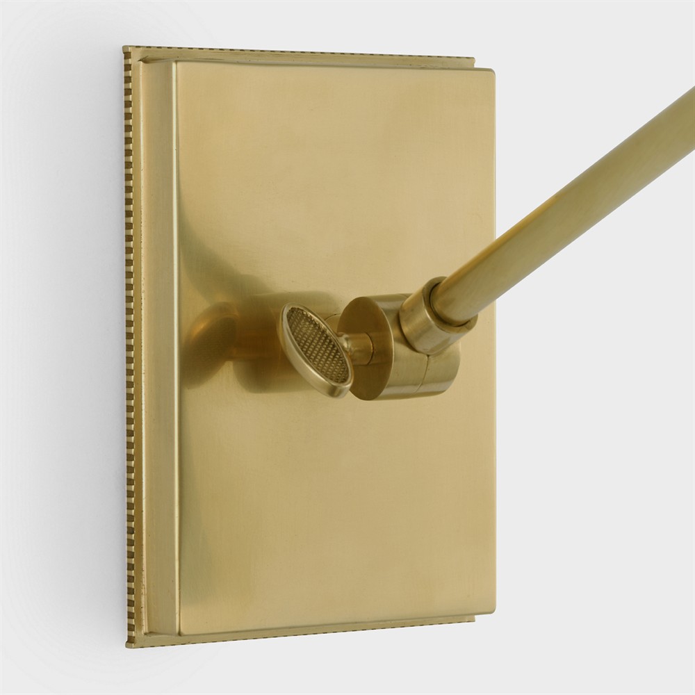 Visual Comfort Wimberley White Silk Pleated Soft Brass Single Library Wall Light|