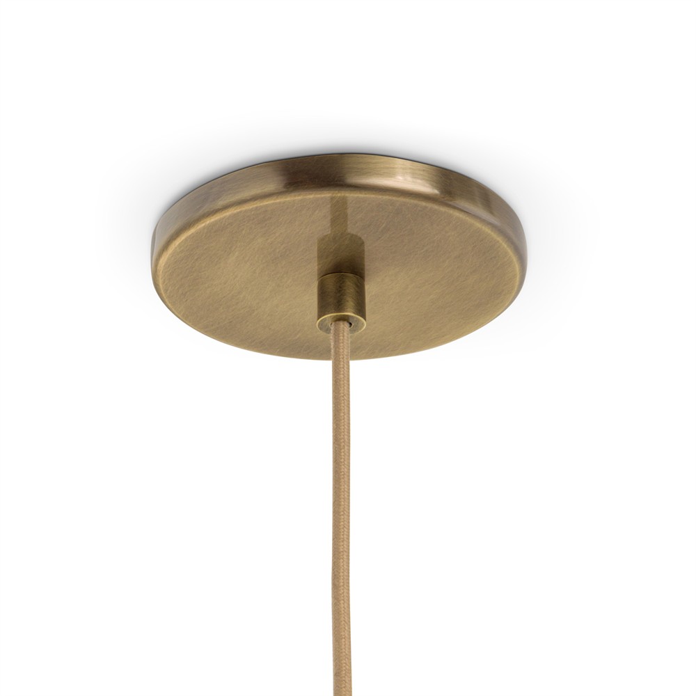 Elio Modern Antique Brass White Linen Globe Pendant - 16"|