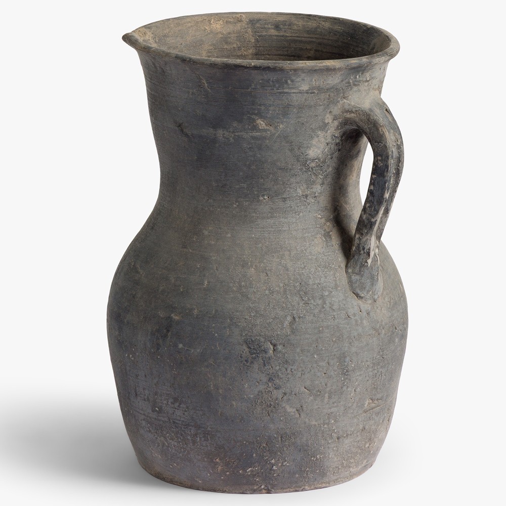 Toscana Traditional Antique Grey Terracotta Pitcher Vase|