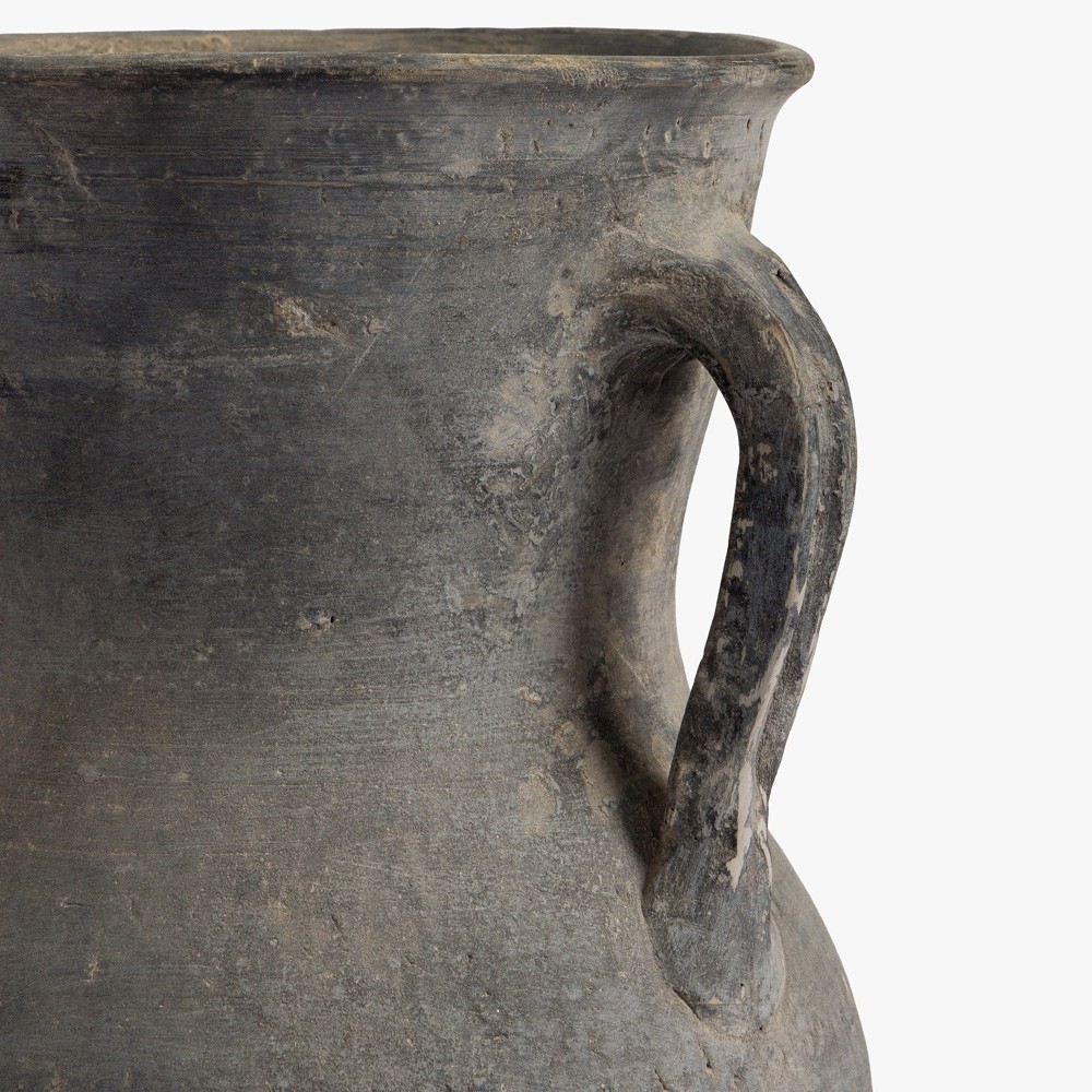 Toscana Traditional Antique Grey Terracotta Pitcher Vase|