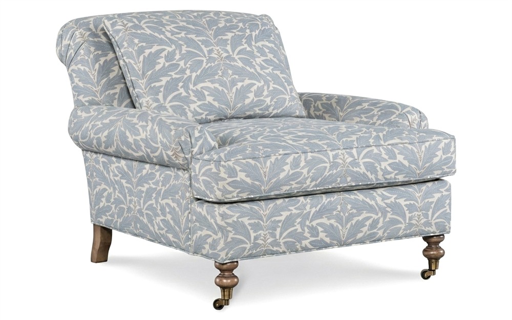 Carter Blue Porcelain Cotton Weave Chair and a Half|