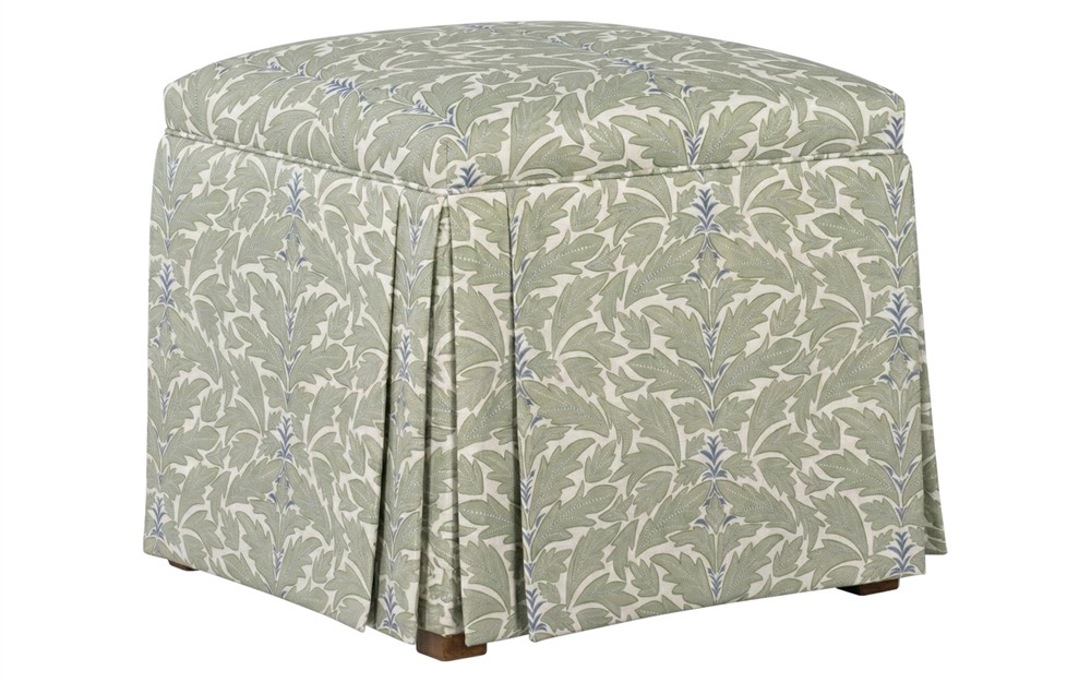 Minna Dried Herb Cotton Weave Ottoman|