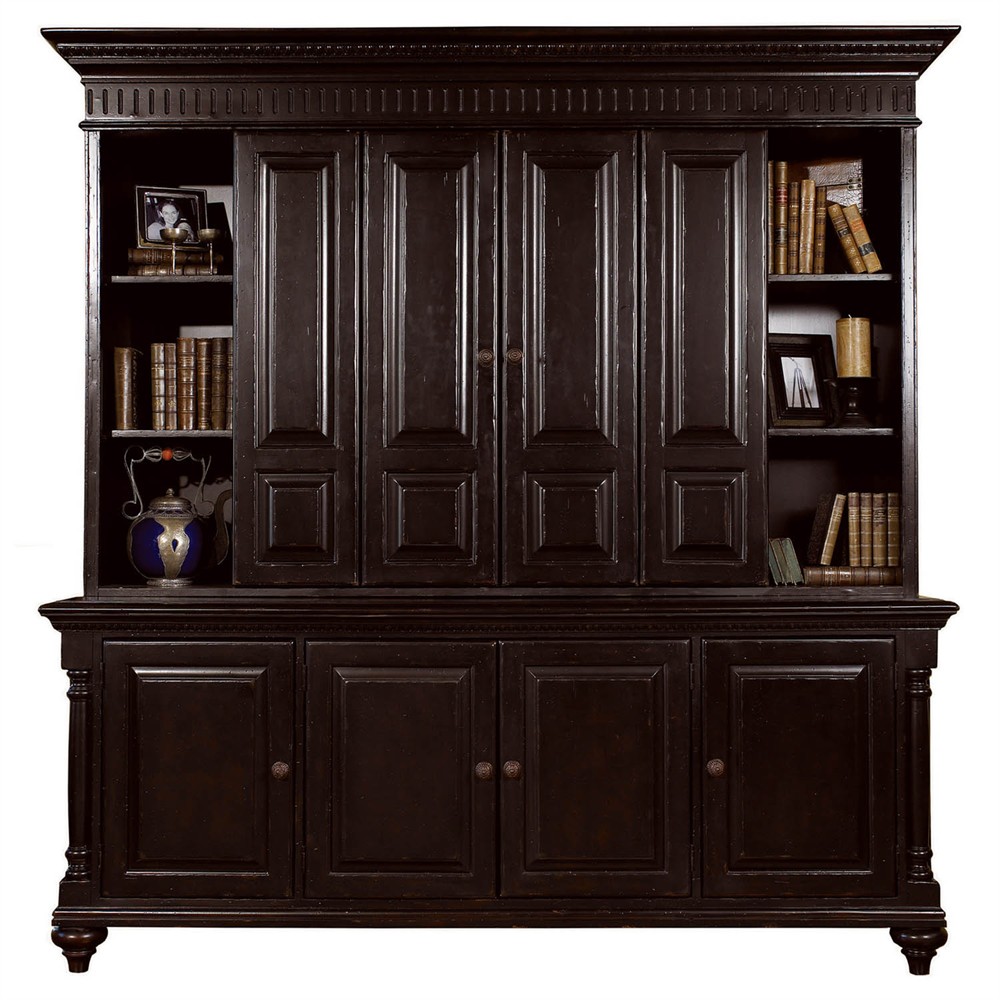 Palazzo Updated Traditional Black Wood Media Cabinet|