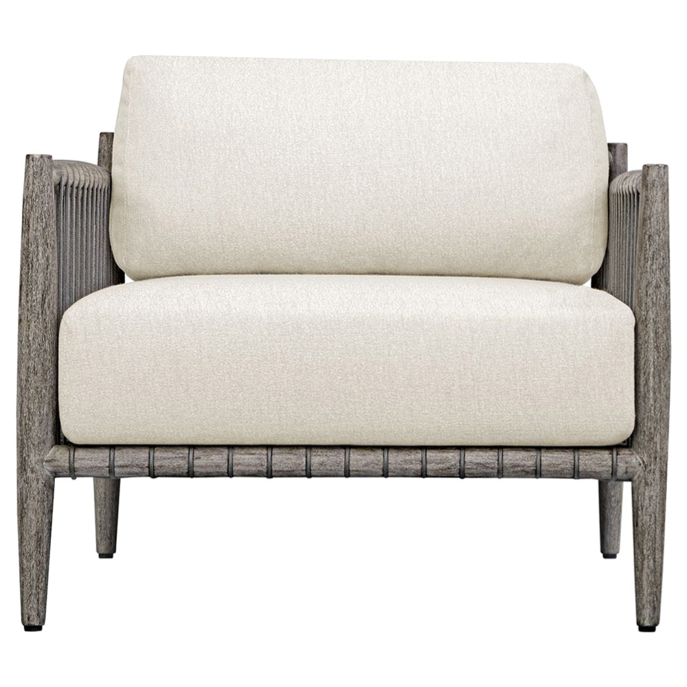 Dara Coastal Beach Grey Mahogany Wood Outdoor Lounge Chair|