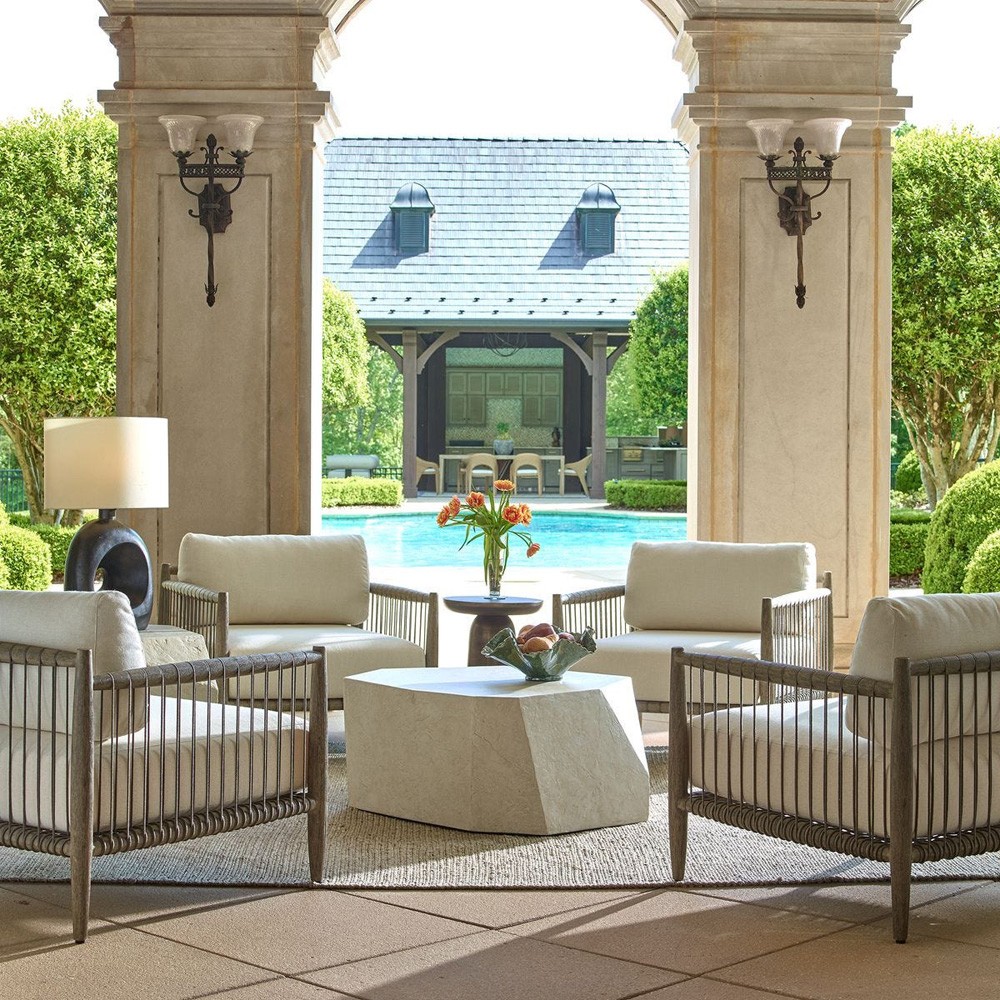 Dara Coastal Beach Grey Mahogany Wood Outdoor Lounge Chair|